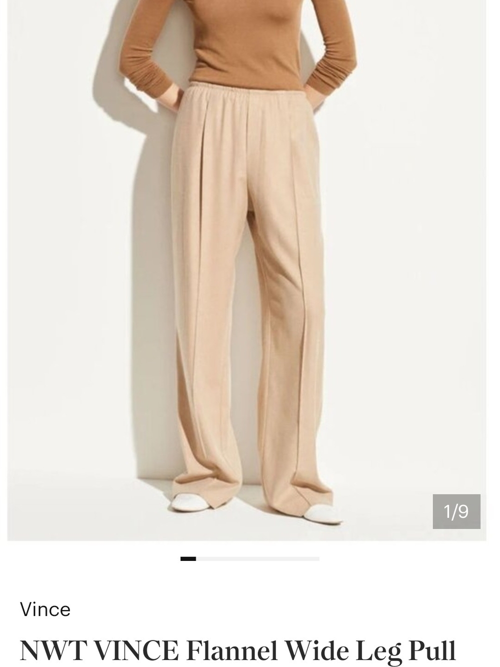 Vince Flannel Wide Leg Pull On Pant XS